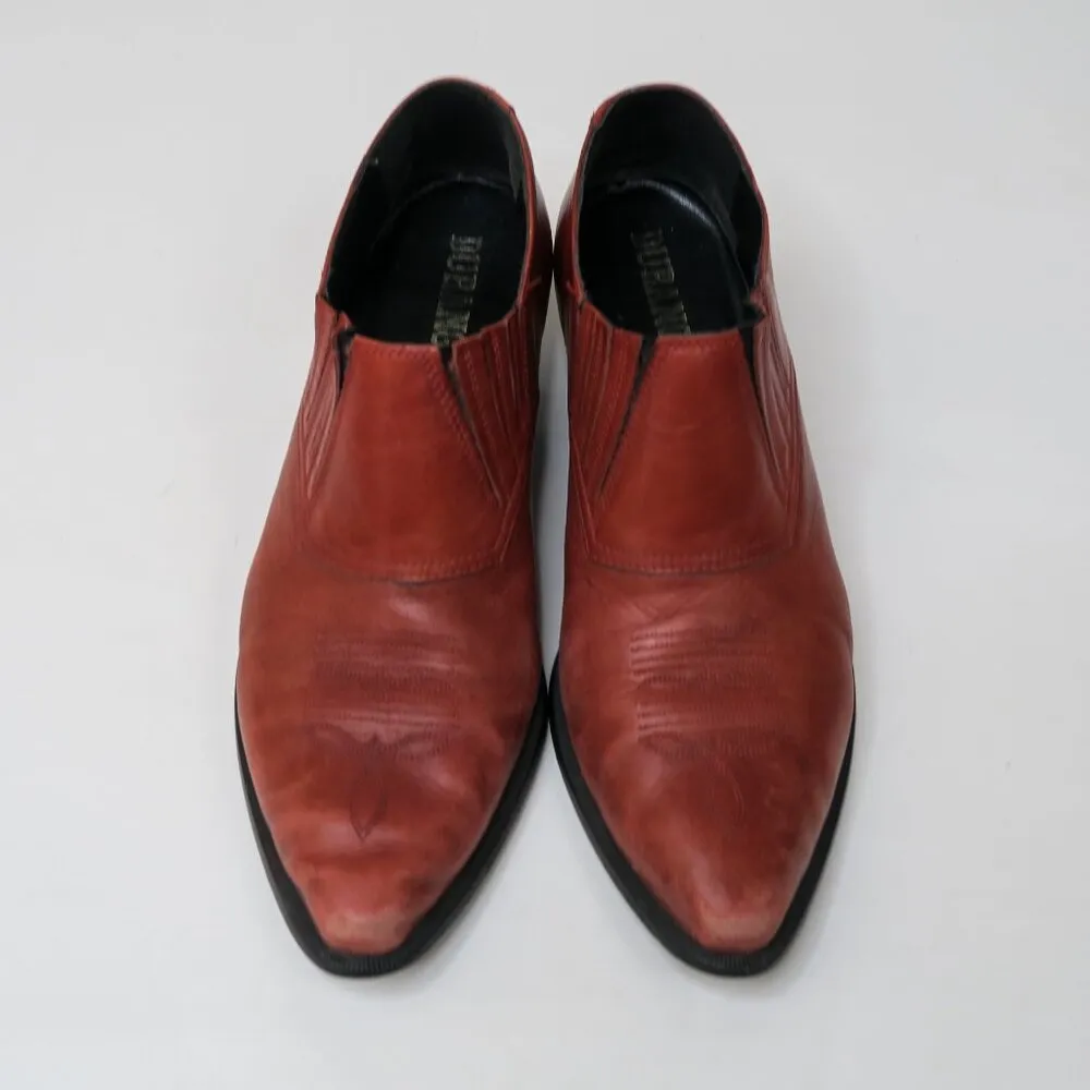 Vintage 90s Durango Red Leather Cowboy Boot Mules - Image 3