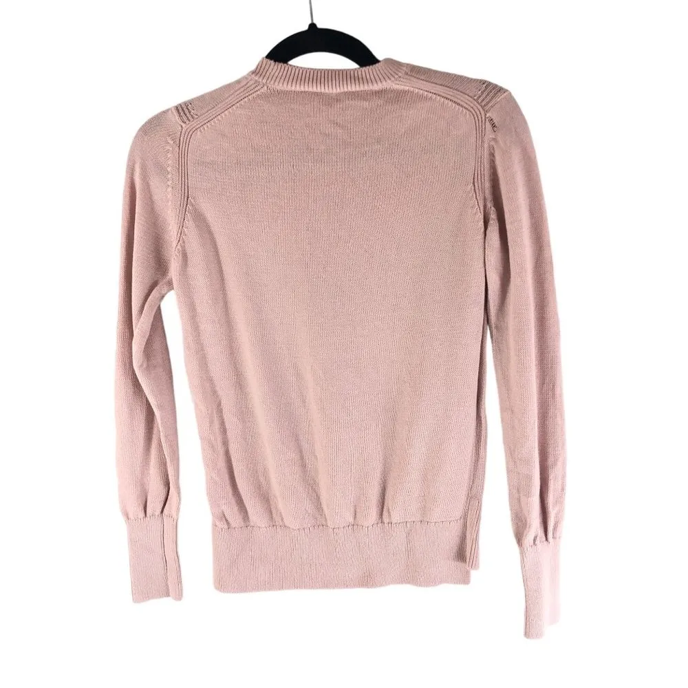 Everlane Womens Sweater Crew Neck Cotton Ribbed Light Pink XS - Image 2