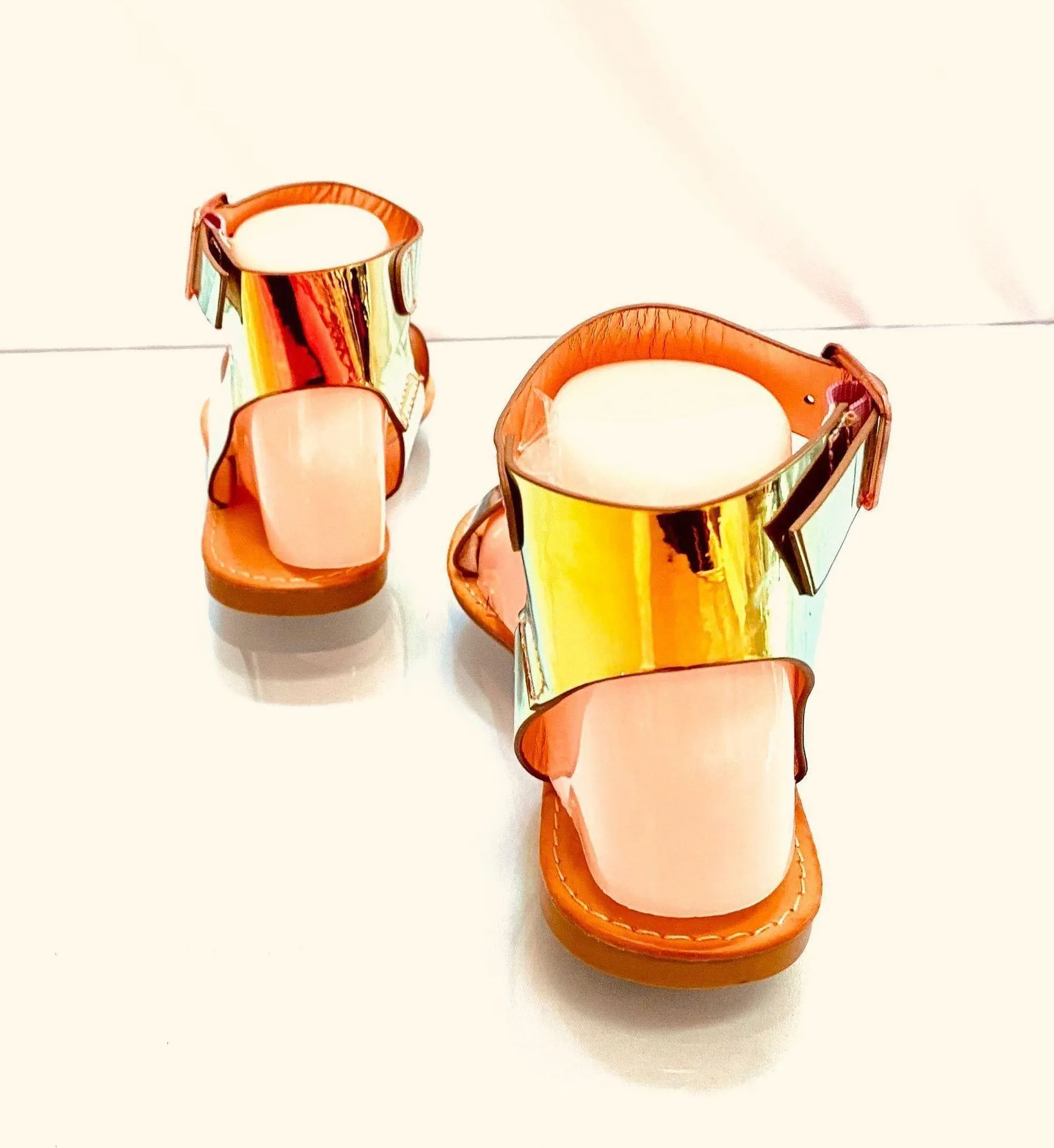 Rouge matellic sandals - Image 2