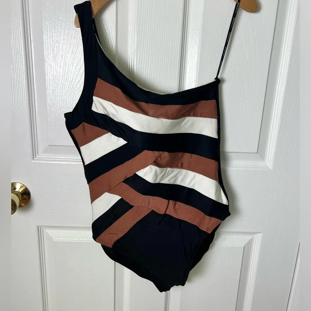 Miraclesuit One Shoulder Stripes Slimming Spectra Matrix One Piece Swimsuit 12 - Image 2