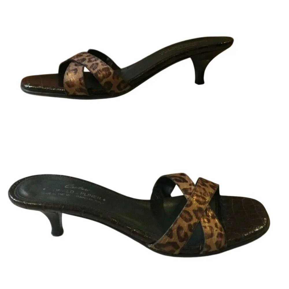 Donald Pliner Metallic Hair Calf Gator Leather Strappy Sandal Shoe NWT New $225 Brown Size 9.5 - Image 4