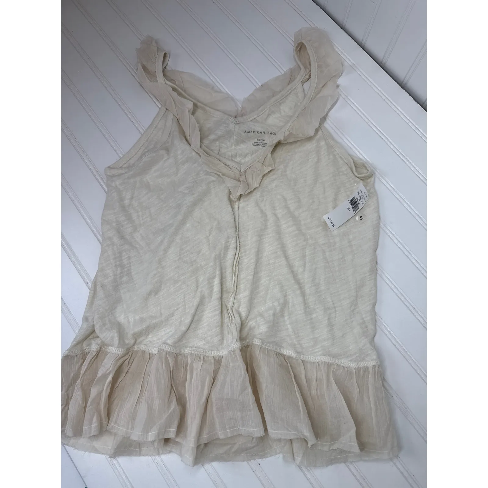 American Eagle Lot of 4 - Cropped Top Ruffled Tank & Smocked Shorts Bundle Sz S - Image 2