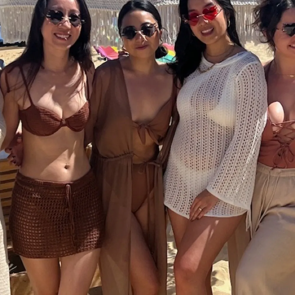 Brave Soul scoop neck cut out swimsuit in brown - Image 9