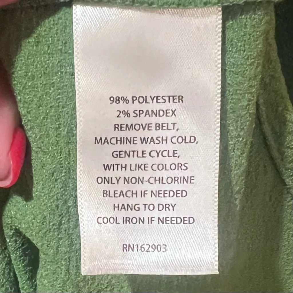 Rachel Parcell Everyday Woven Button-Up Belted Shirtdress Dress Green Size Small - Image 11