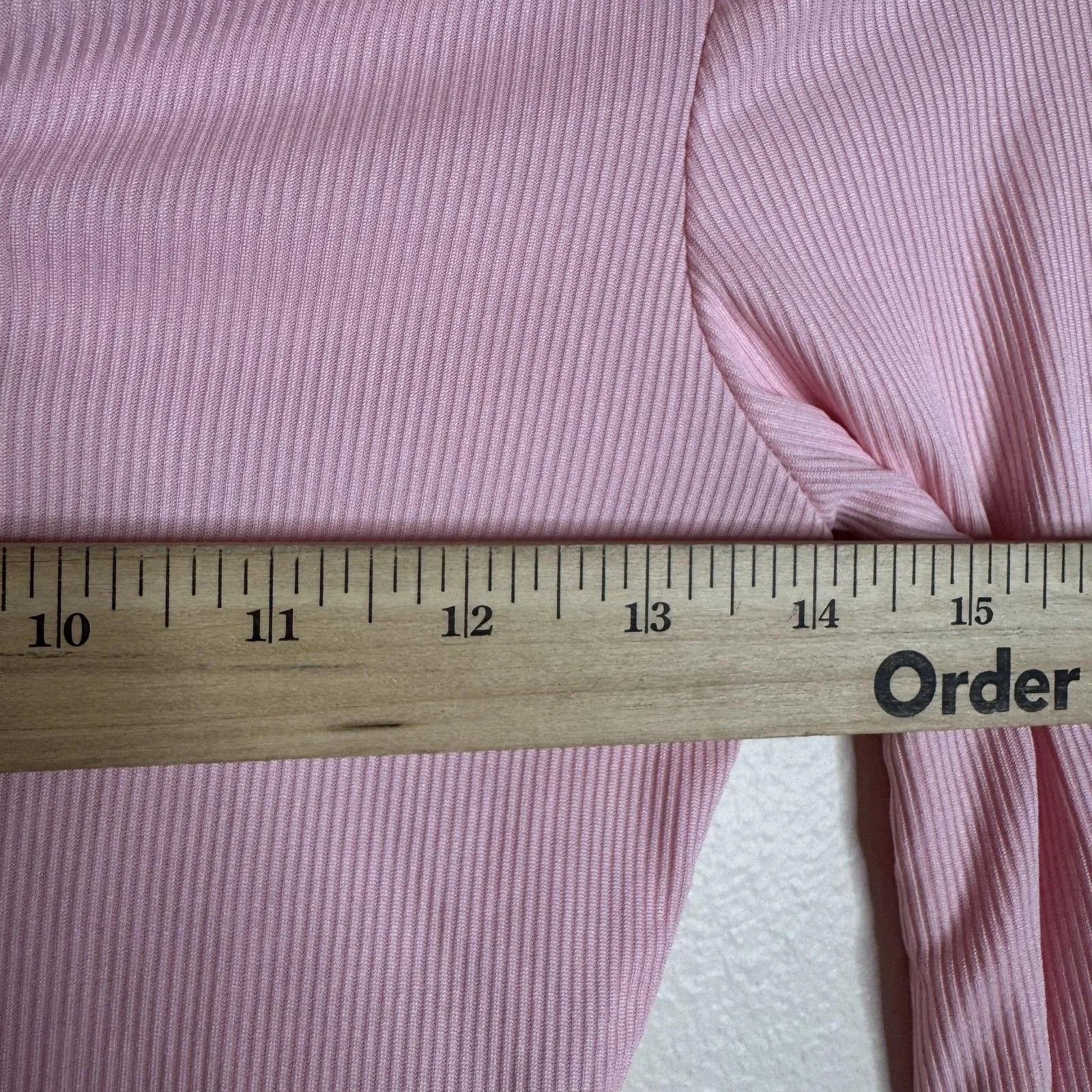 Ribbed Knit Lounge Set Womens Medium Pink Crop Top Shorts Button Stretch Casual - Image 8