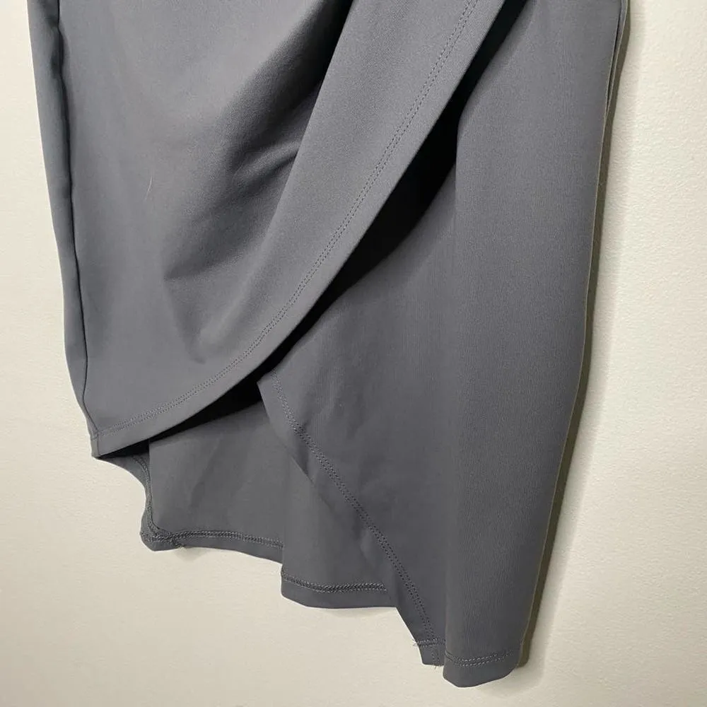 Susana Monaco Fitted Tulip Hem Long Sleeve Asymmetric Dress Mini Small Gray - Image 9