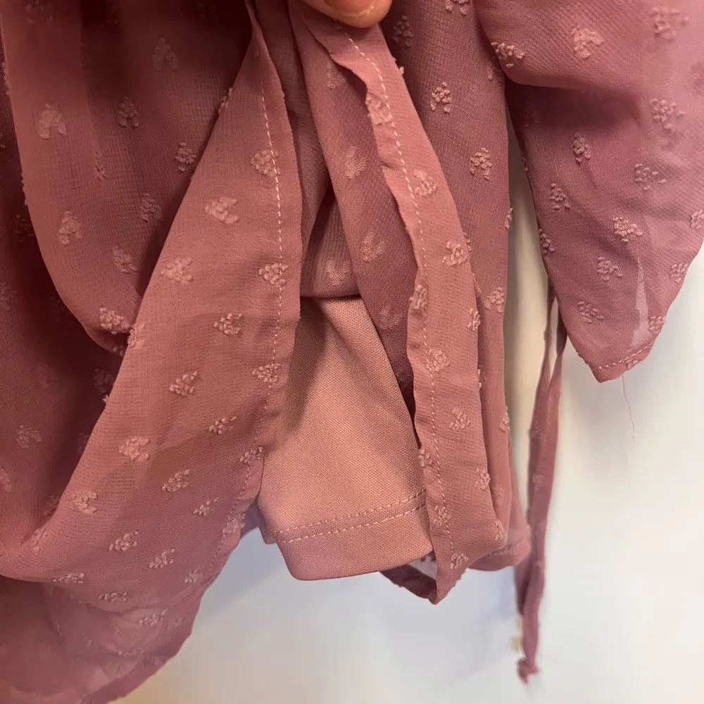 Altar’d State Mauve Shorts Wrap Top Romper Size Medium - Image 9