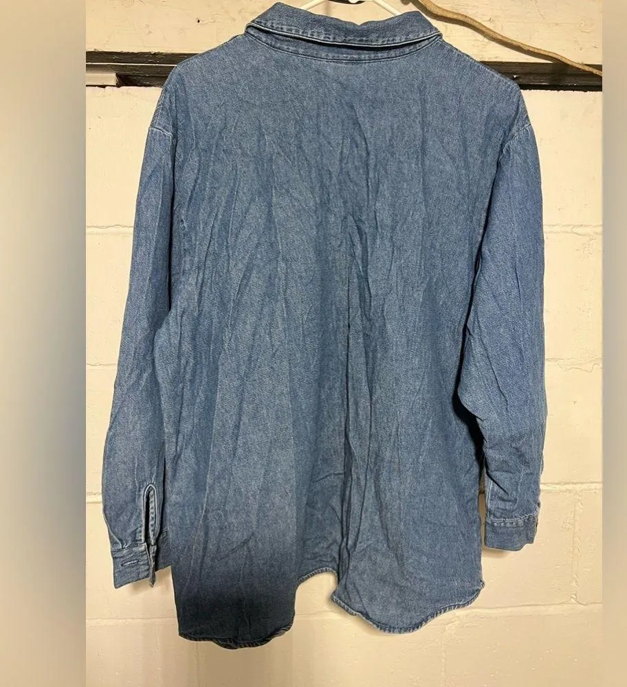Vintage denim button up Size XL - Image 4