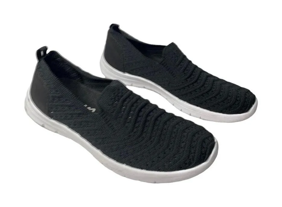 Apana Inhale Women’s Comfy Slip On Black Sneaker Shoes 9 #AF9988 - Image 1