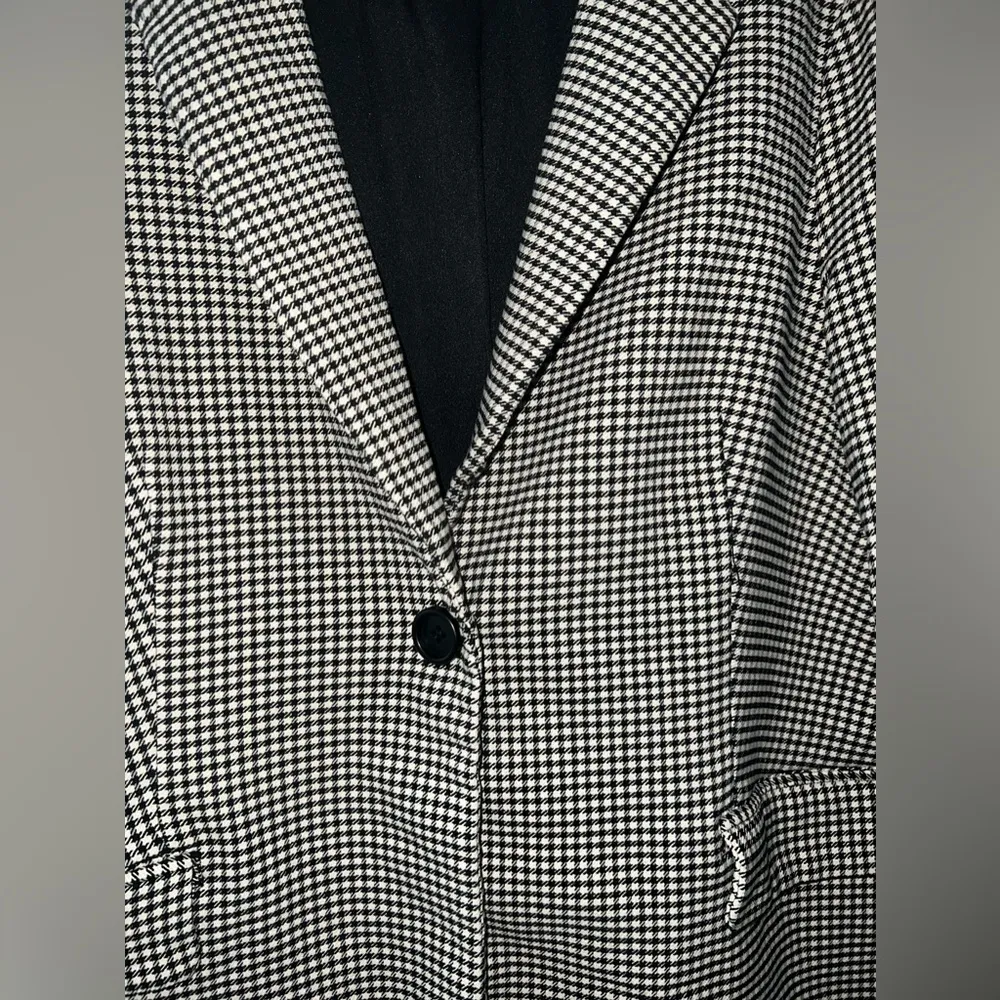 Adrianna Papel Houndstooth Black White Blazer Size Large - Image 3