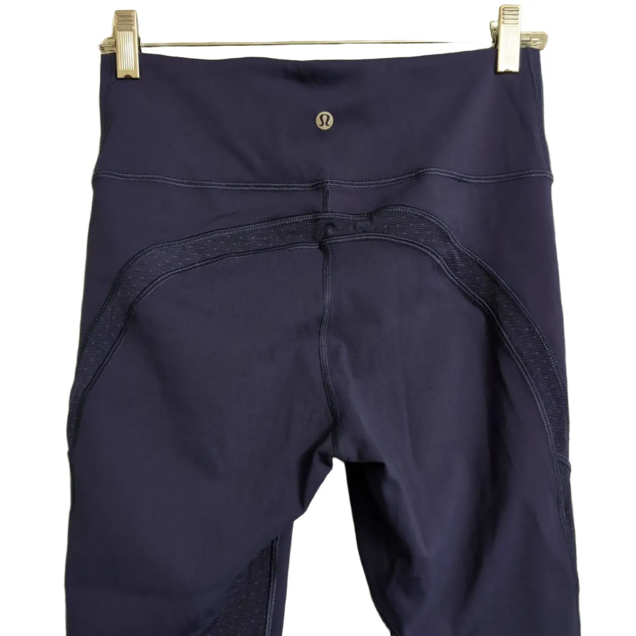 Lululemon Revitalize Crop Navy Blue Mesh Panels High Waist Yoga Leggings 8 - Image 4