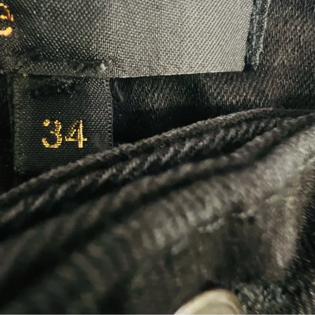 Maje Flare High Rise Jeans Front Patch Pocket Jeans Black - Image 10