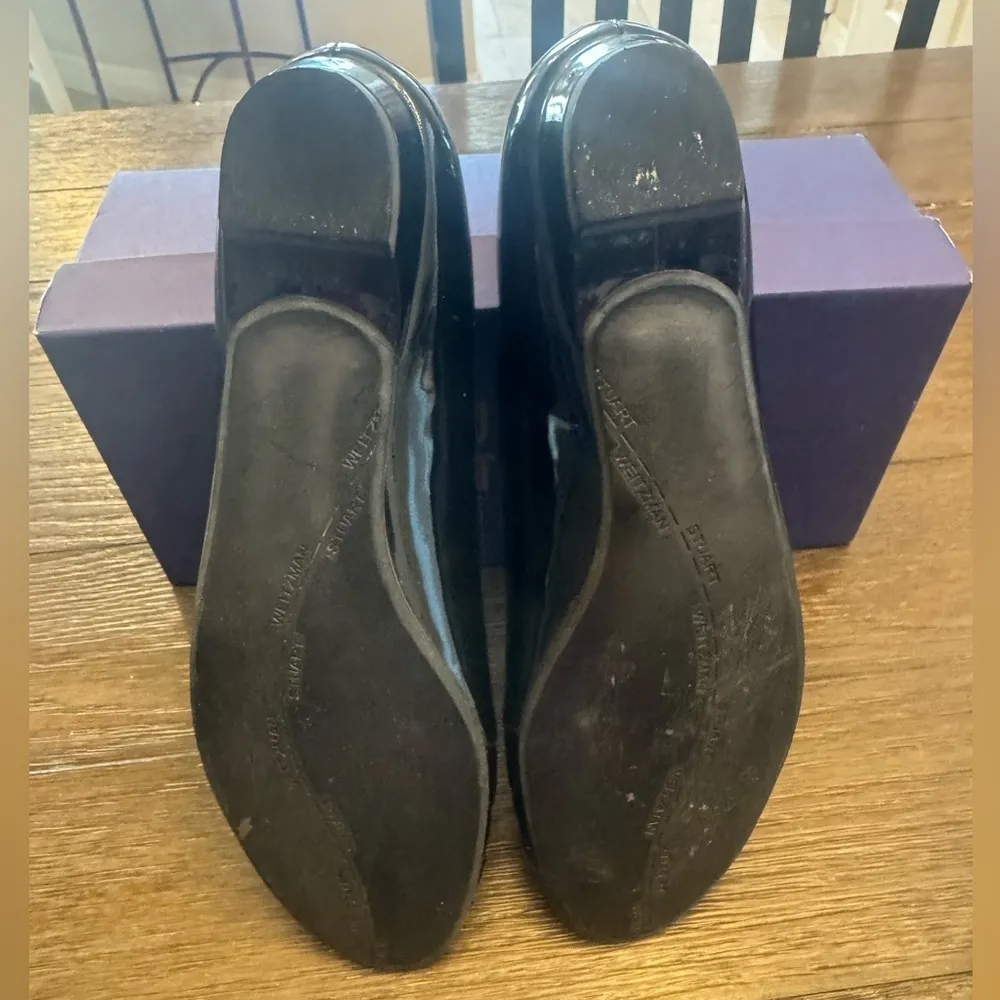 Stuart Weitzman Black 'Low Key' Peep Toe Flat (US 9.5)  no scuffs or flaws - Image 3