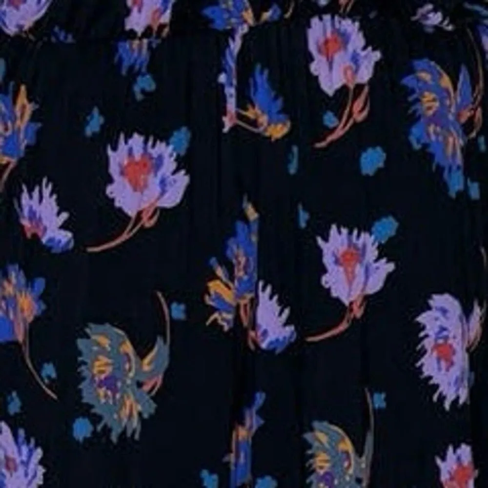 Anthropologie Moulinette Soeurs Jumpsuit Womens Large Black Purple Floral Casual - Image 6