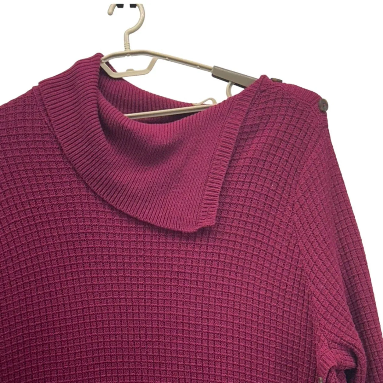 Woman Within Womans Sweater Size 3X Magenta Chunky Warm Comfy Cozy Fall Oversize - Image 3