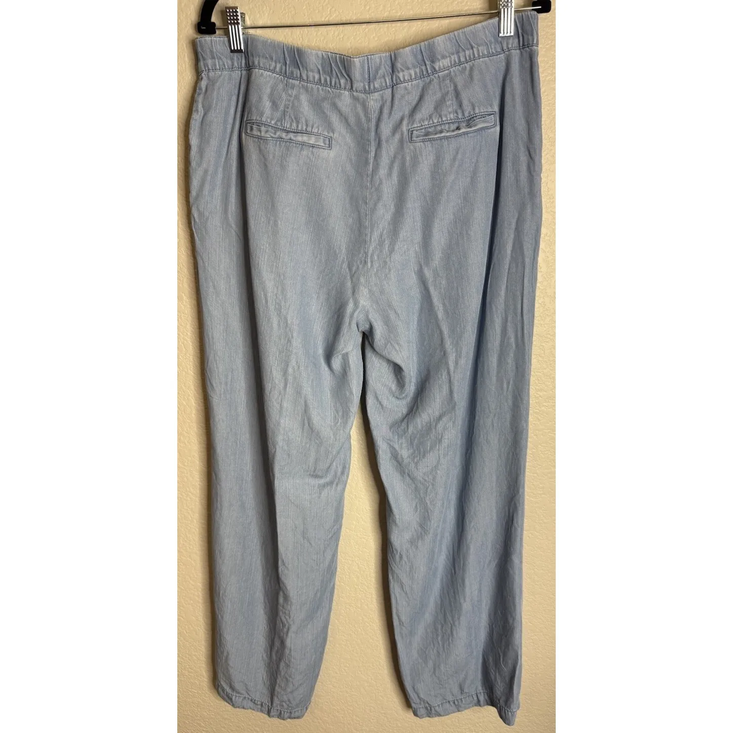 J‎ Jill Denim Womens Size 12 Chambray Pants Pockets Preppy Beach Travel - Image 2