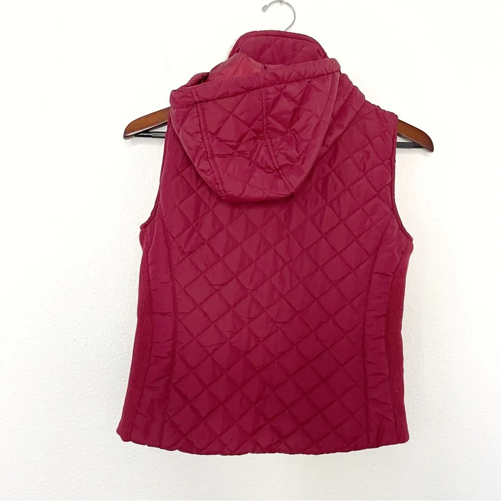 Active USA High Neck Quilted Zip Up Puffer hoodie Vest Jacket size S - Image 8