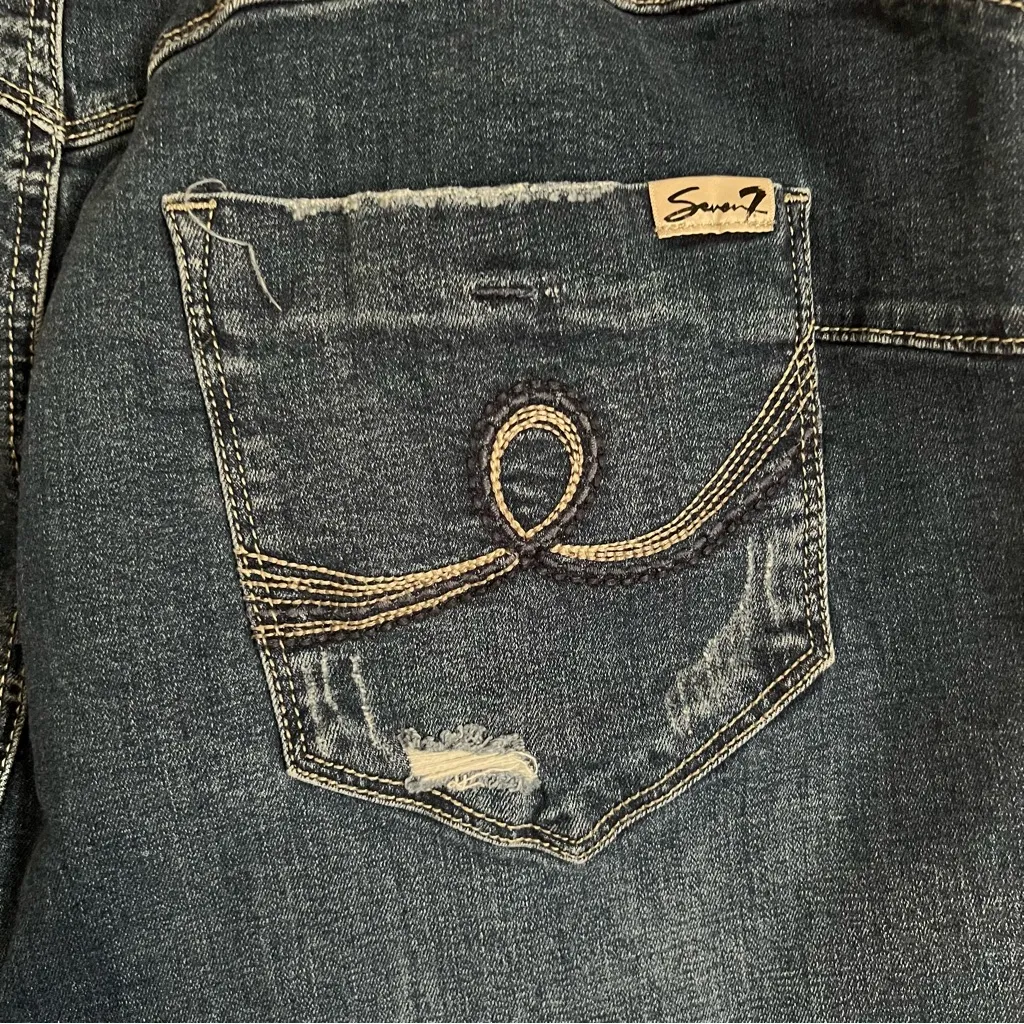 Seven7 Booty Shaper Dark Blue Jean Shorts - Image 8