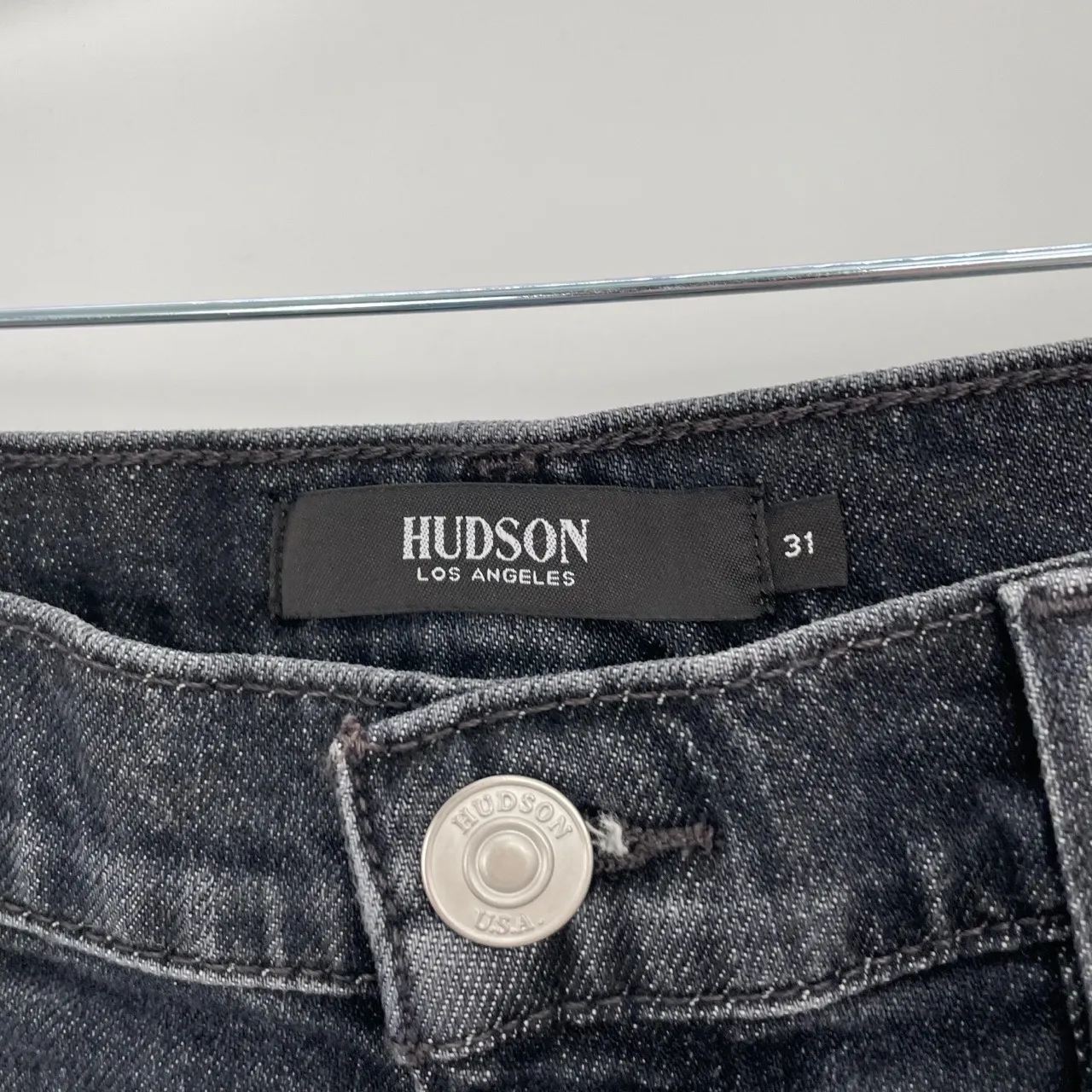 HUDSON Women's Dark Wash Black High Waist Ripped Skinny Jeans Size 31‎ - Image 7