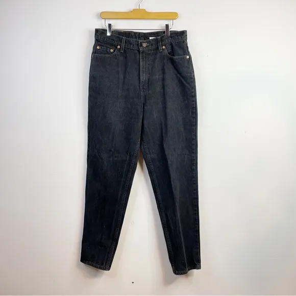 Vintage Levis 512 Slim Fit Tapered Leg Black High Waist Cotton Denim jeans 16 32 - Image 3