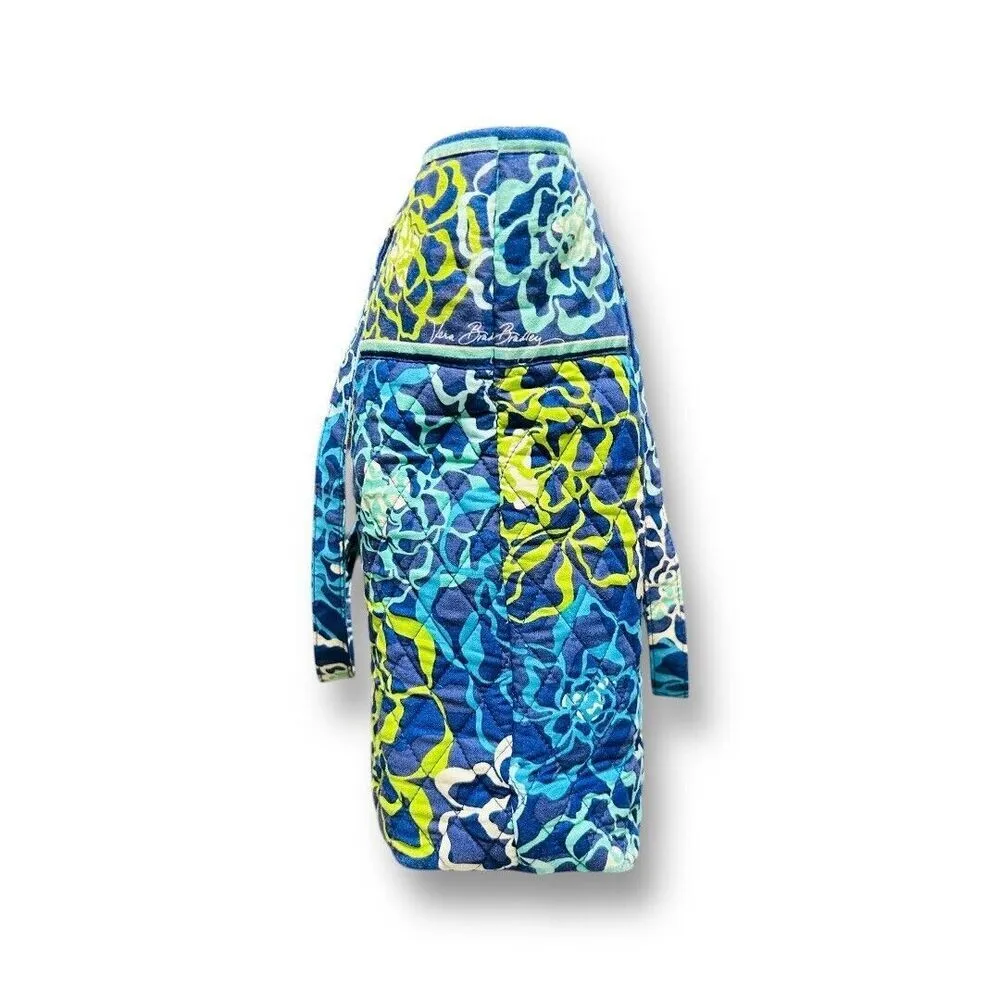 Vera Bradley Katalina Blues Quilted Floral Tote Bag Travel Shoulder Purse Boho - Image 7