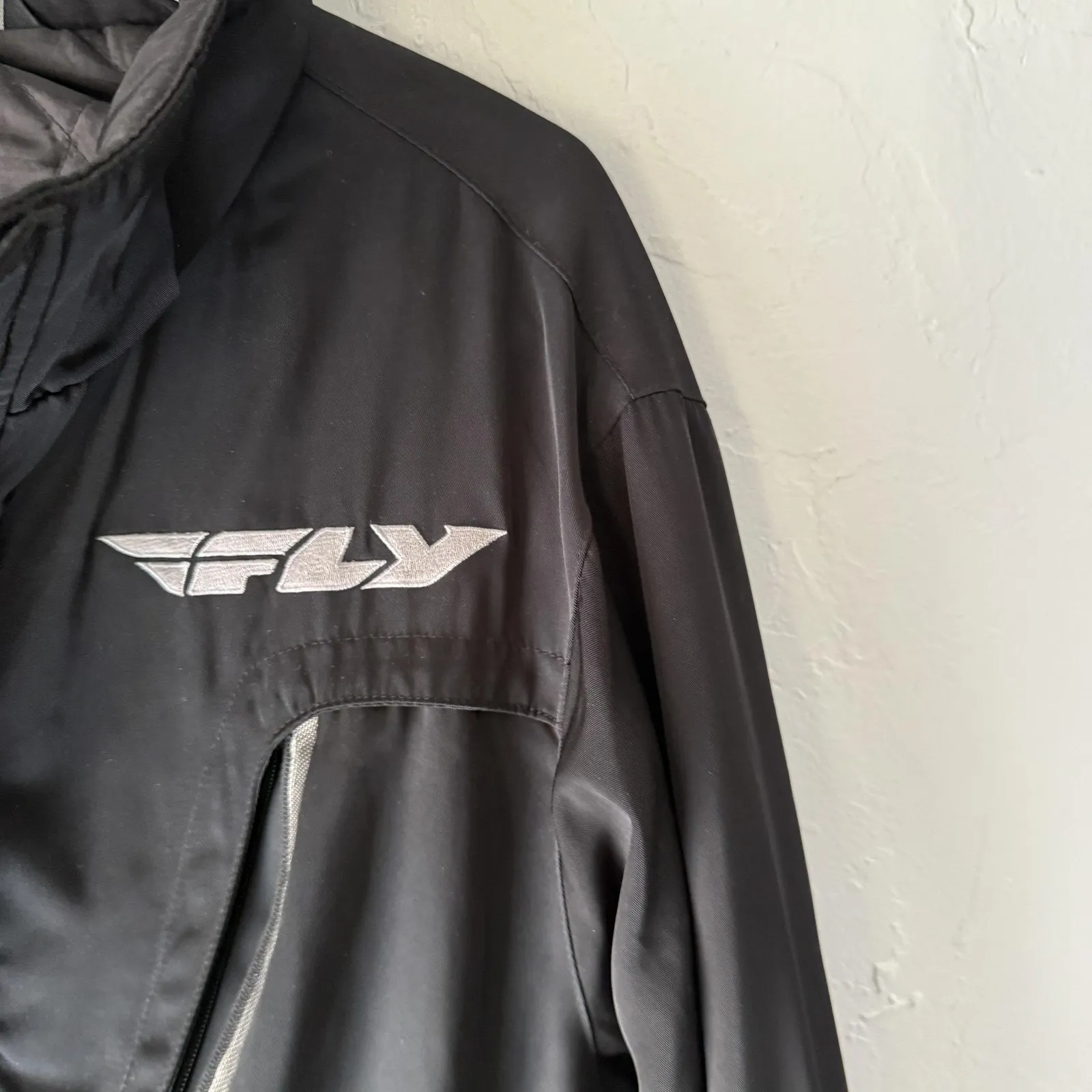 Fly Racing Black Jacket Medium Mens‎ Winter Waterproof Pockets Reflective Logo - Image 6