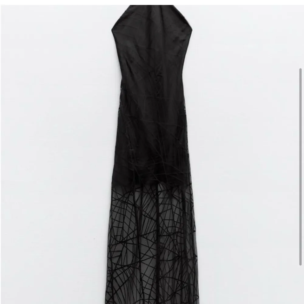 Zara NWT black sheer mesh overlay maxi dress - Image 3