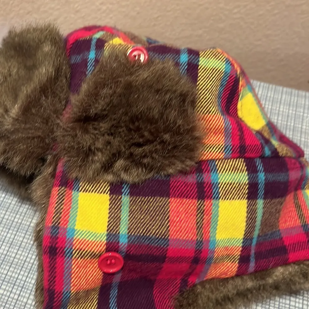 D&Y Plaid Faux Fur Lined Trapper Hat - Image 12