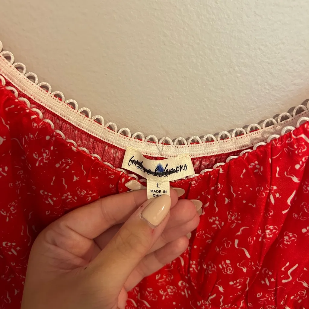 For Love and Lemons Antonia Mini Dress in Red size Large (L) - Image 3