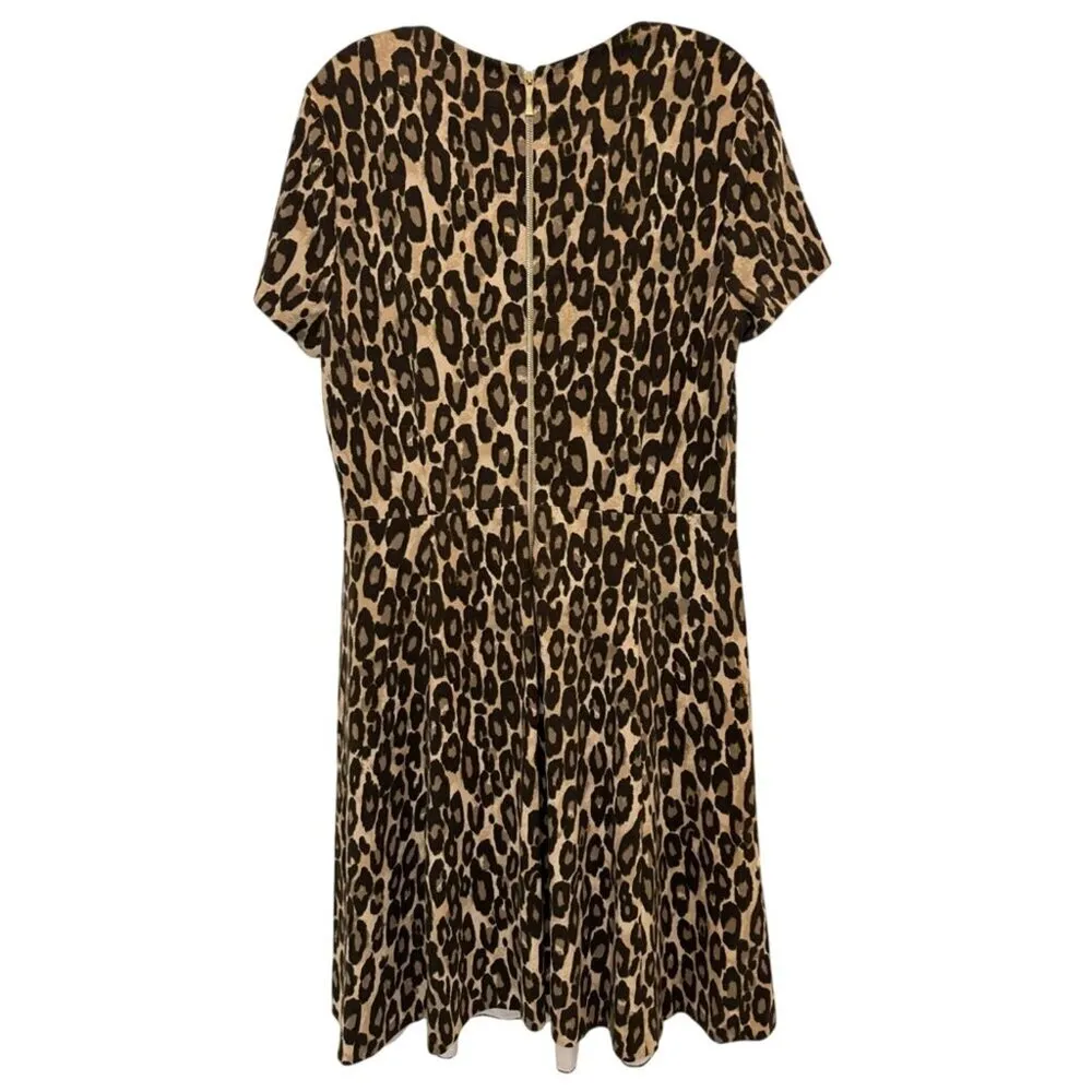 Kate Spade Autumn Leopard Print Fit and Flare Dress Size M/L - Image 4