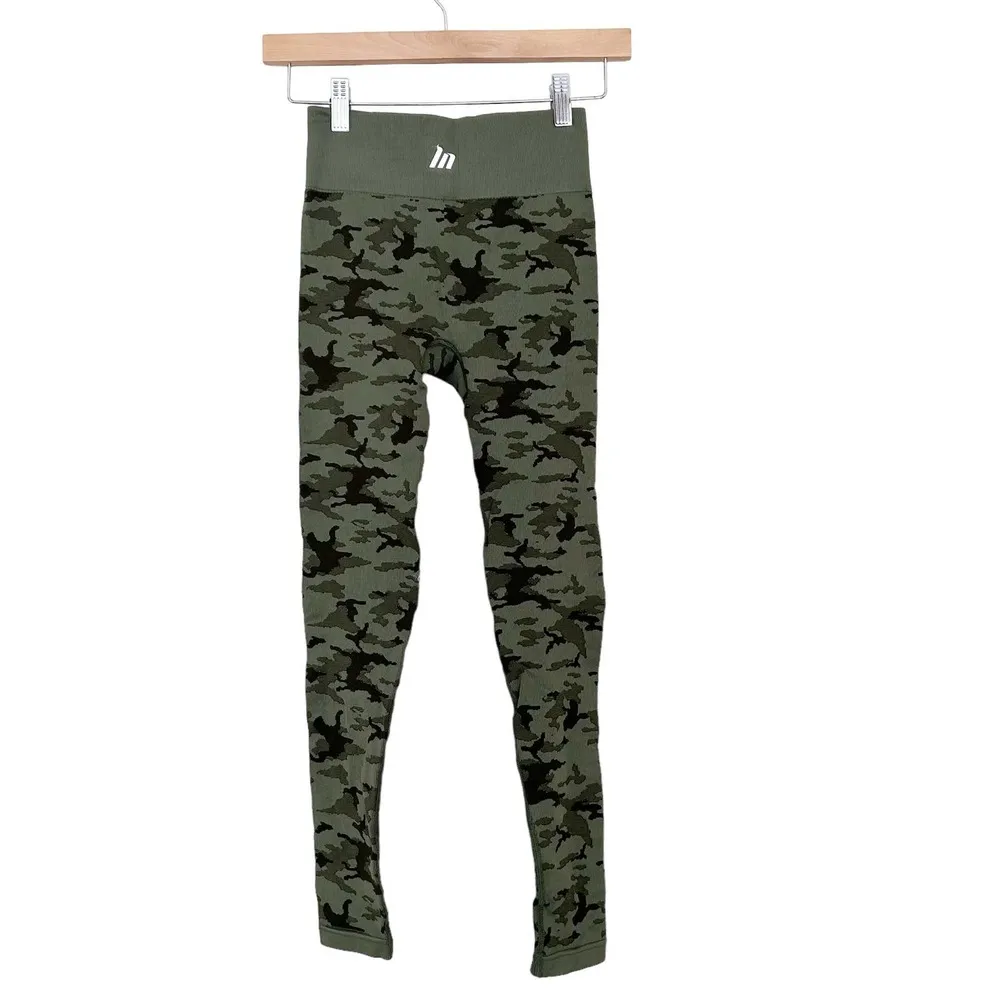 Muscle Nation Green Camo Seamless Leggings Sz S - Image 3
