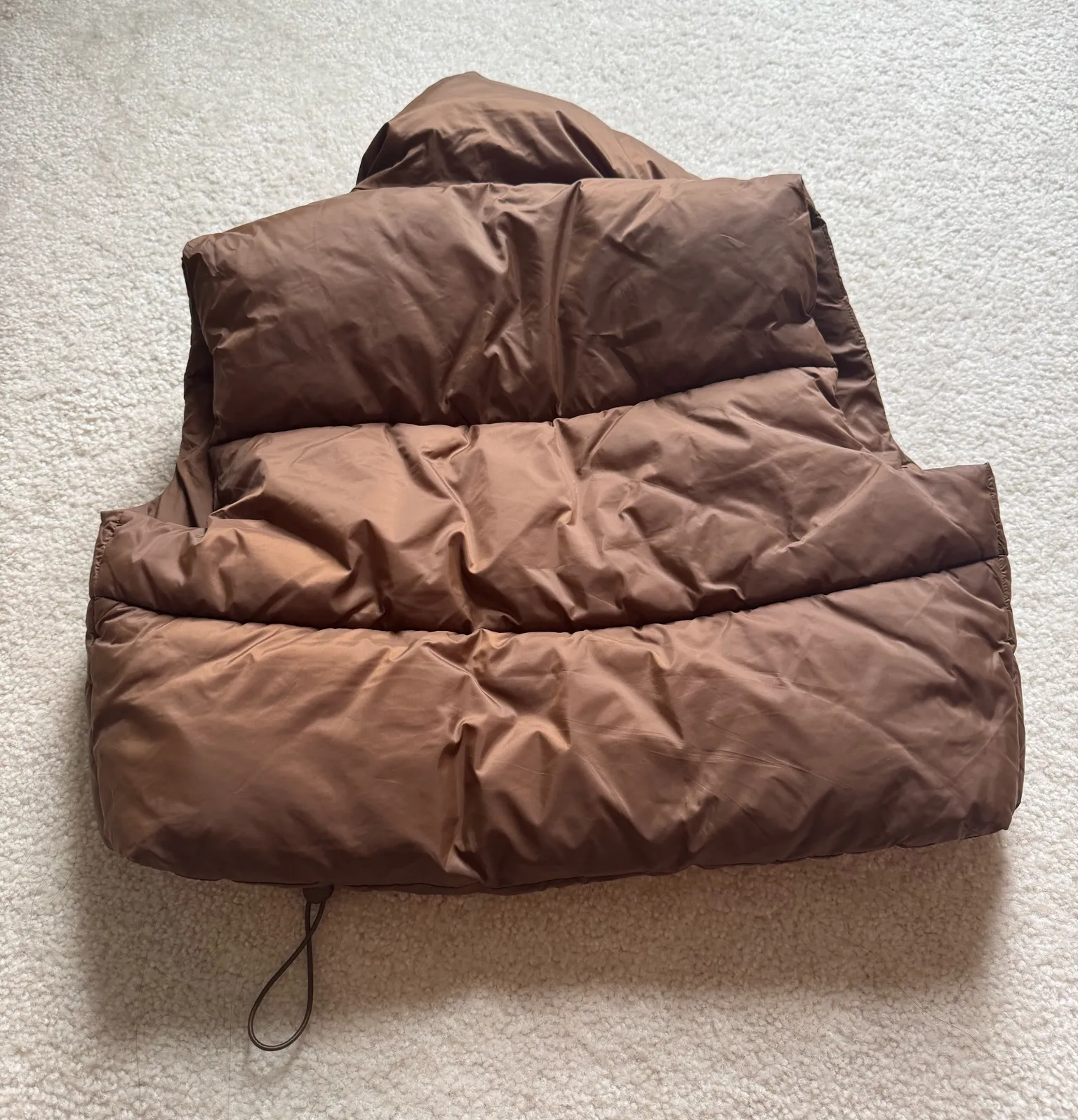 Amazon Puffer Vest Cropped Brown - Image 3