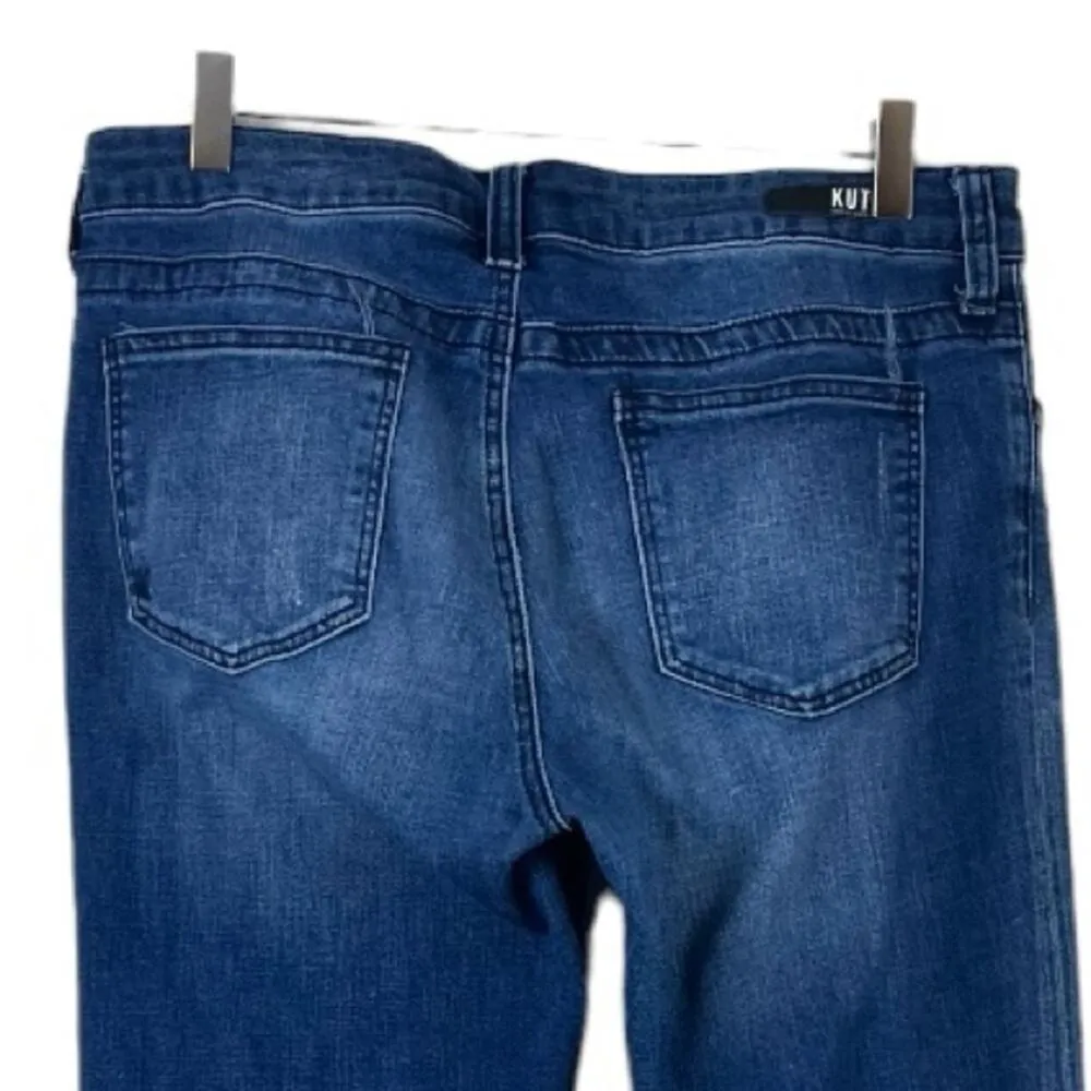 Kut from the Kloth Jeans Stevie Straight Leg Mid Rise Dark Wash Women’s Size 12 - Image 4