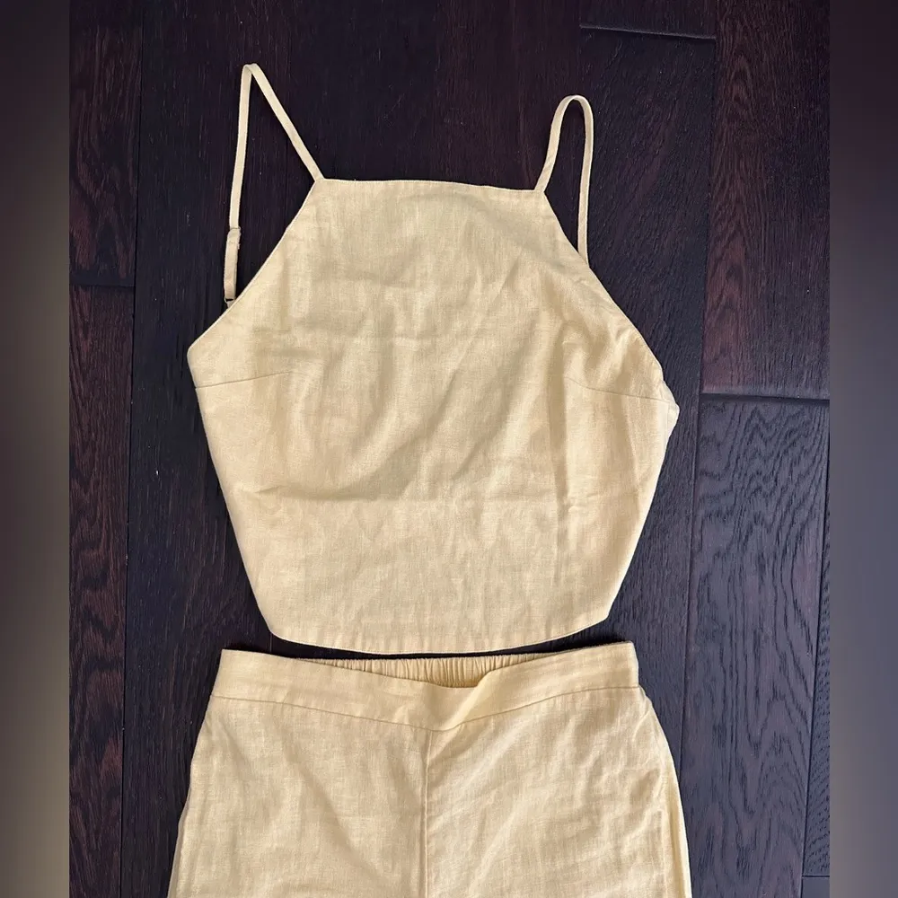 Free People Yellow Pants & Top Set - Image 3