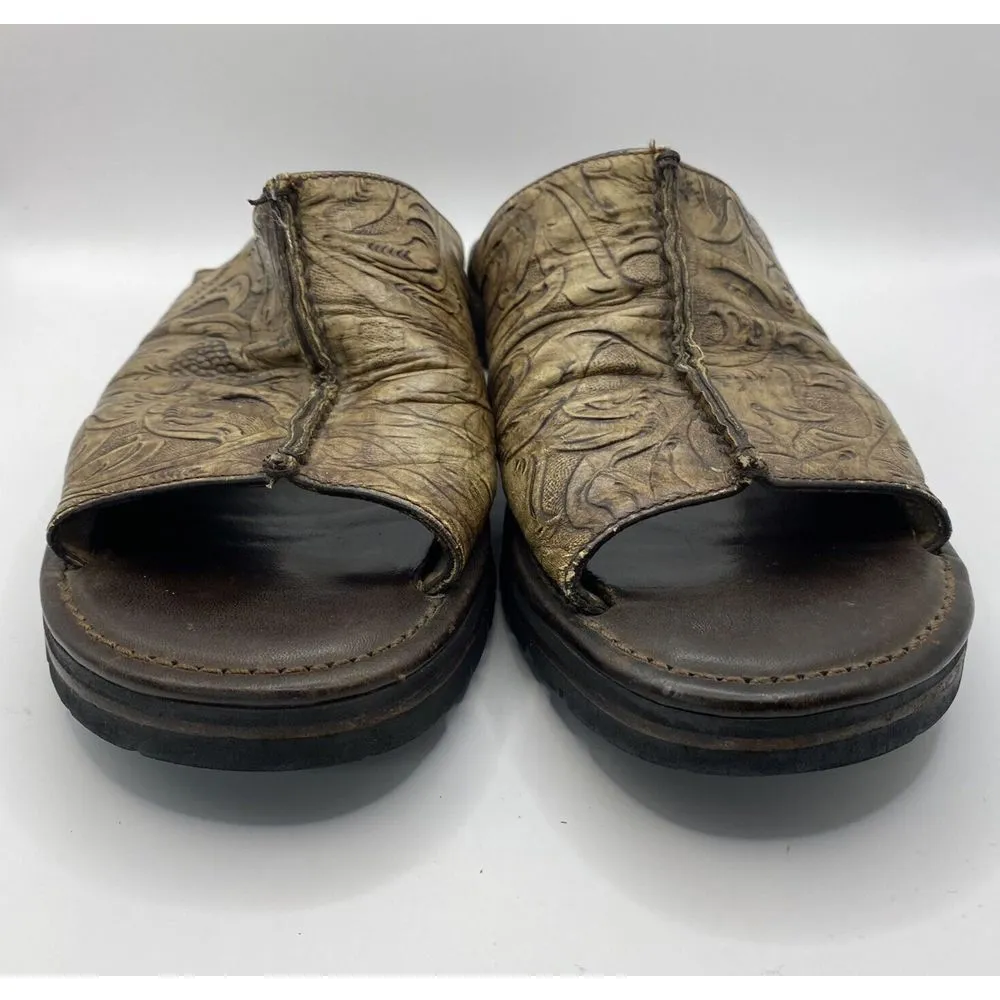 Cole Haan Country Womens Open Toe Mule Shoes Beige Low Heel Slip On Leather 7.5B - Image 2