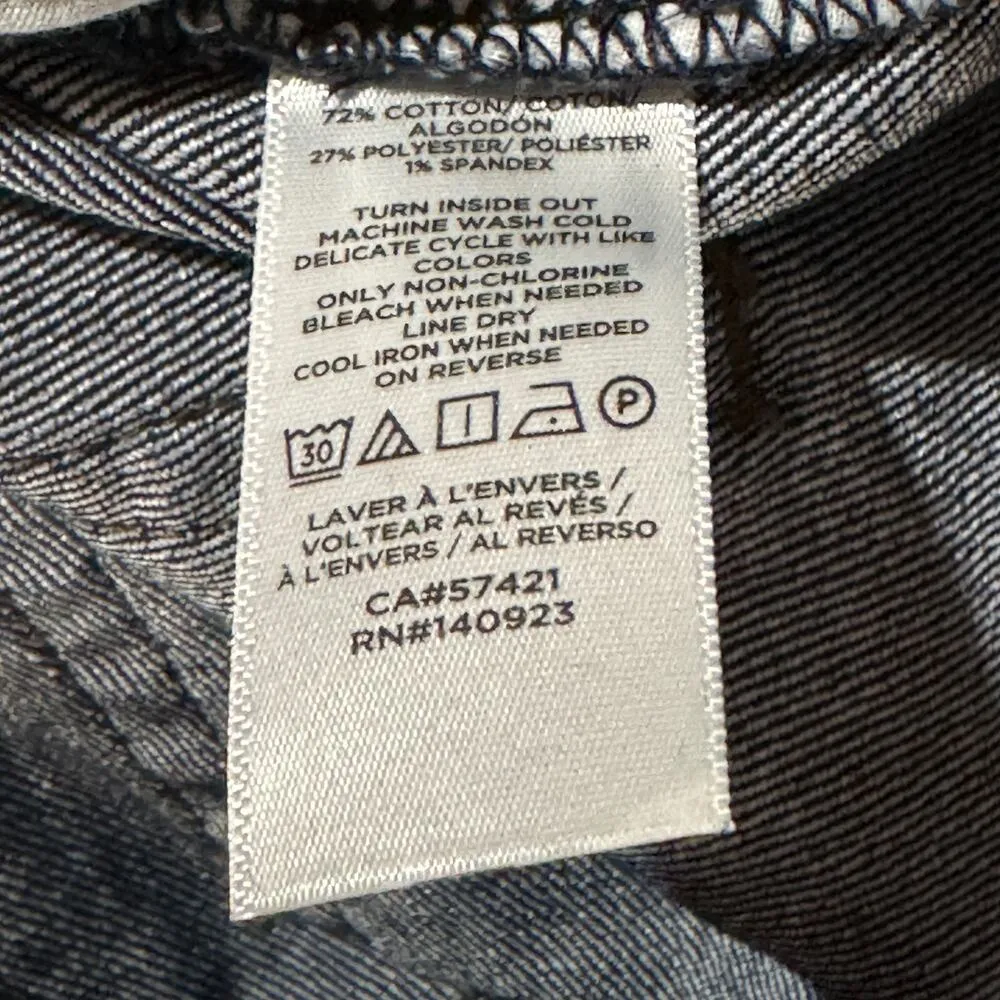 LOFT Outlet SZ 4 Curvy Skinny Jeans Stretch Creased Leg Dark Wash Mid-Rise Blue - Image 10