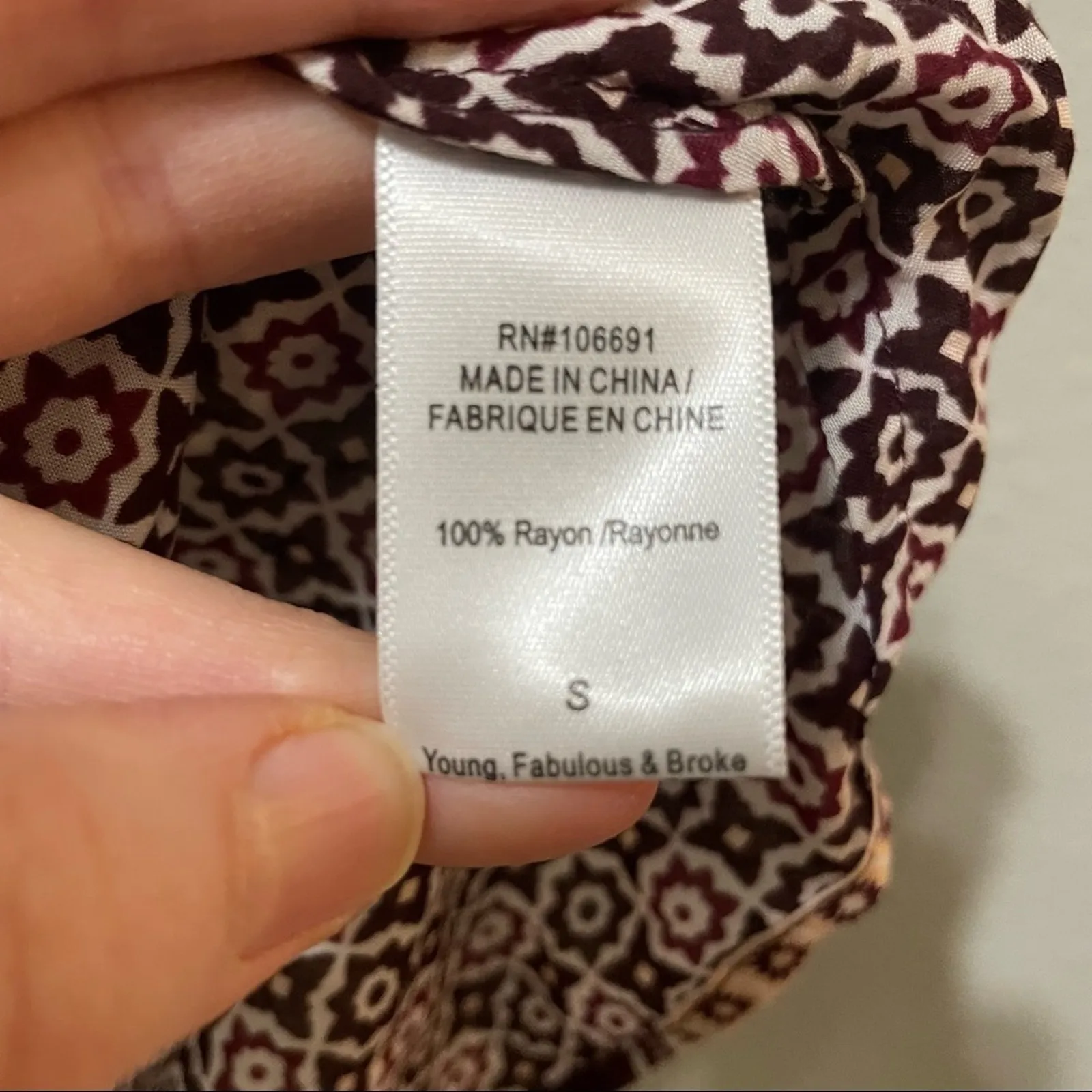 Young Fabulous & Broke Burgundy Printed Spaghetti Strap Romper Womens S Strappy - Image 7