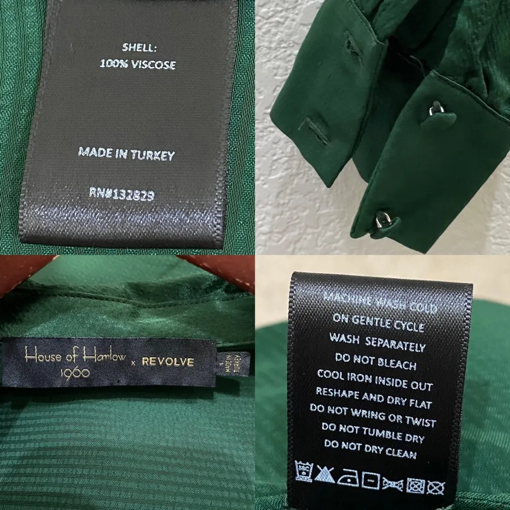 House of Harlow 1960 X Revolve Emerald Green Long Sleeve Top Size S - Image 13