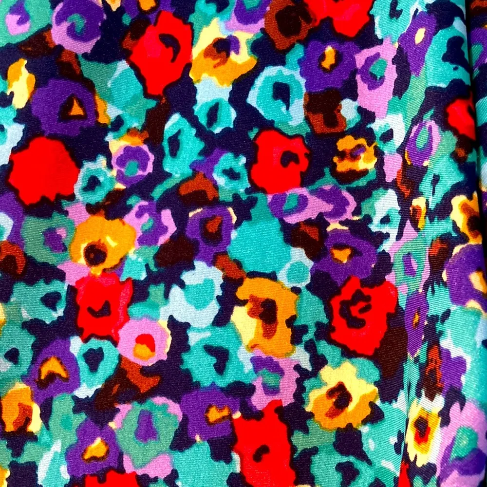 American Apparel Printed Nylon Tricot High Waist Watercolor Floral Leggings SM - Image 2