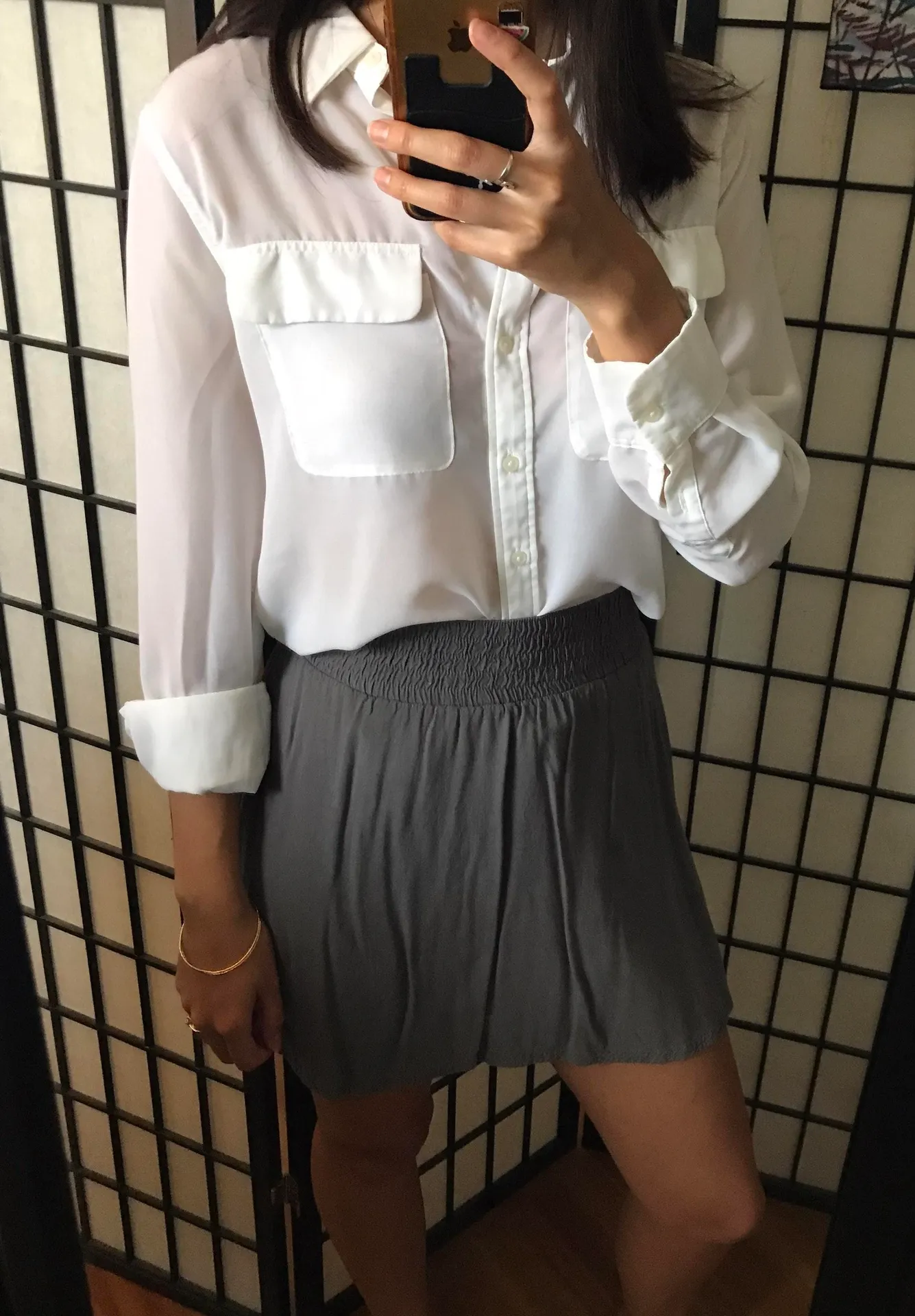 Boutique Circle Mini Skirt Gray Size XS - Image 2