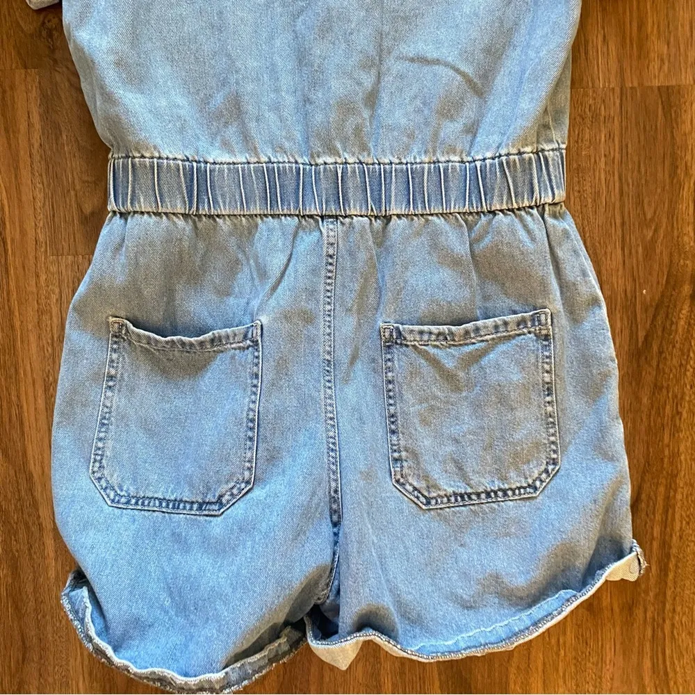 Gianni Bini Denim Romper with Rolled Hems - Image 6