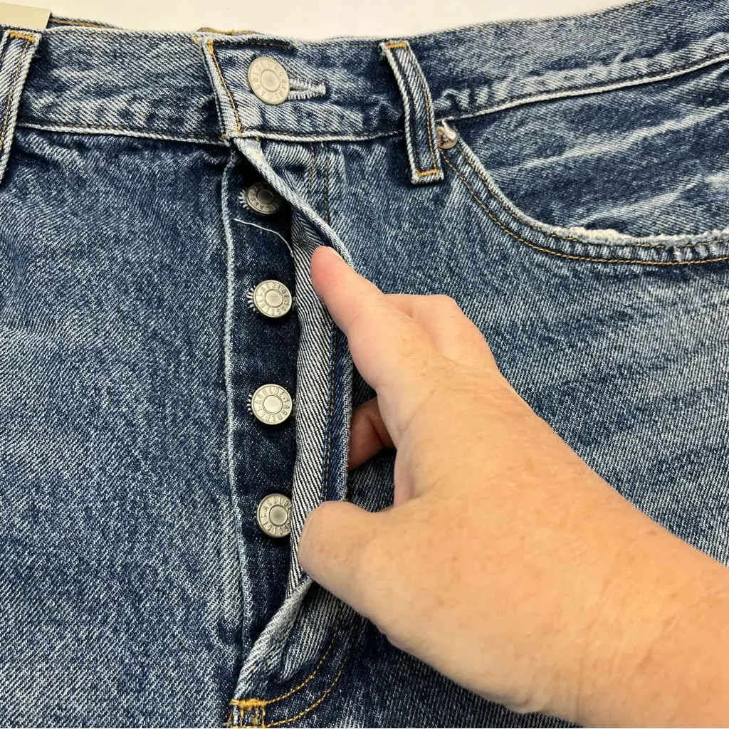 Agolde Dee Short Vintage High Rise Womens Size 32 Blue Denim Jean Cut-off NEW‎ - Image 13