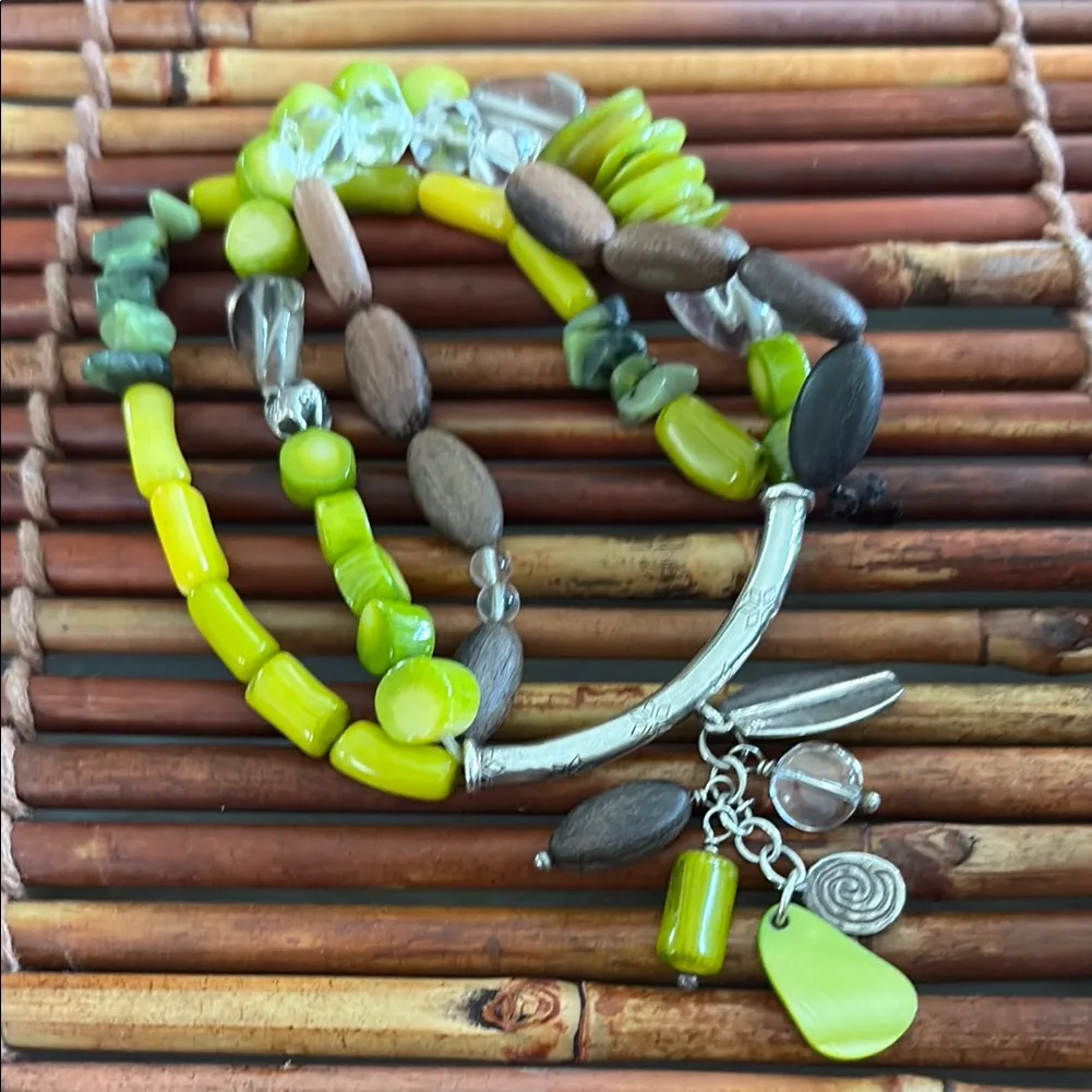 Silpada Silver Stone and Wood Beaded Bracelet Set - Image 2