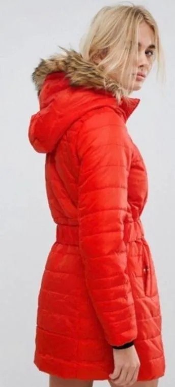 Padded Parka with Faux Fur Hood - Image 2