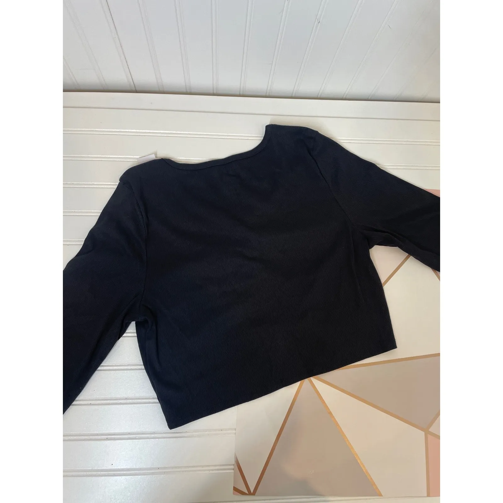 NWT Aerie Tan Ribbed Cropped Tank & American Eagle Black Ribbed Tee Bundle XXL - Image 8