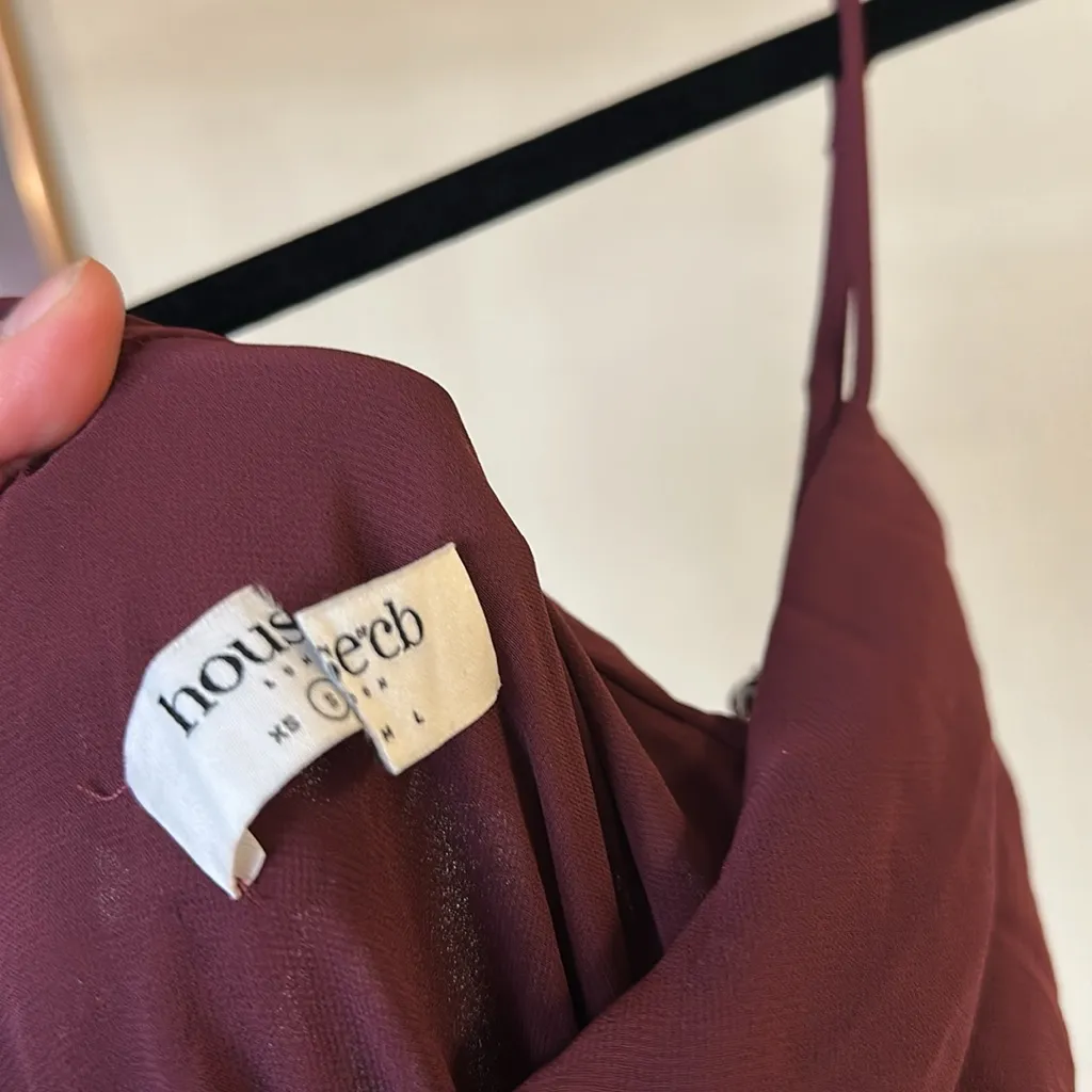 HOUSE OF‎ CB 'Eloisa' Wine Embroidered Midi Dress NWOT size S - Image 6