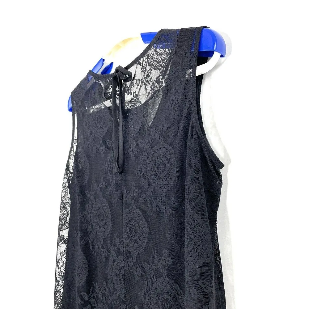 CAbi Women’s Size Small Sleeveless Round Neck Black Lace Date Night Blouse - Image 4