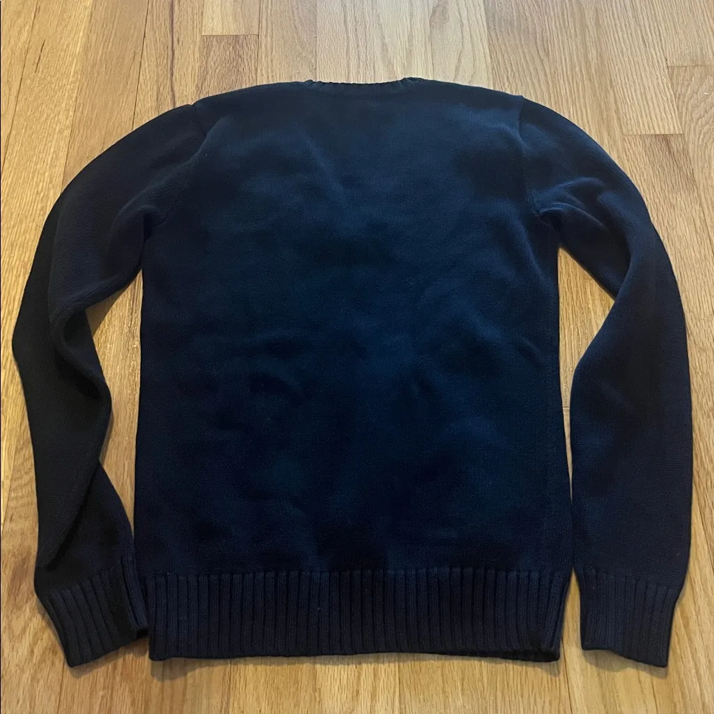 Vintage Ralph Lauren Sport Cableknit Black Logo Embroidered V - Image 6