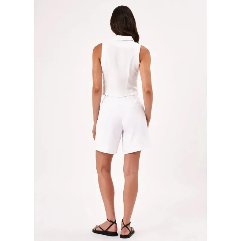 NWT Rolla's Linen Blend High Rise Horizon Pleated Short White Size 10 Medium - Image 4