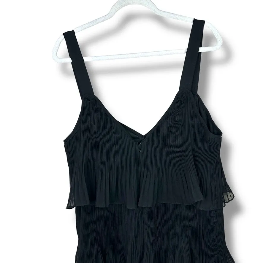 Lulus Elegant Nature Black Pleated Sheath Chiffon Sleeveless Tiered Maxi Dress - Image 8